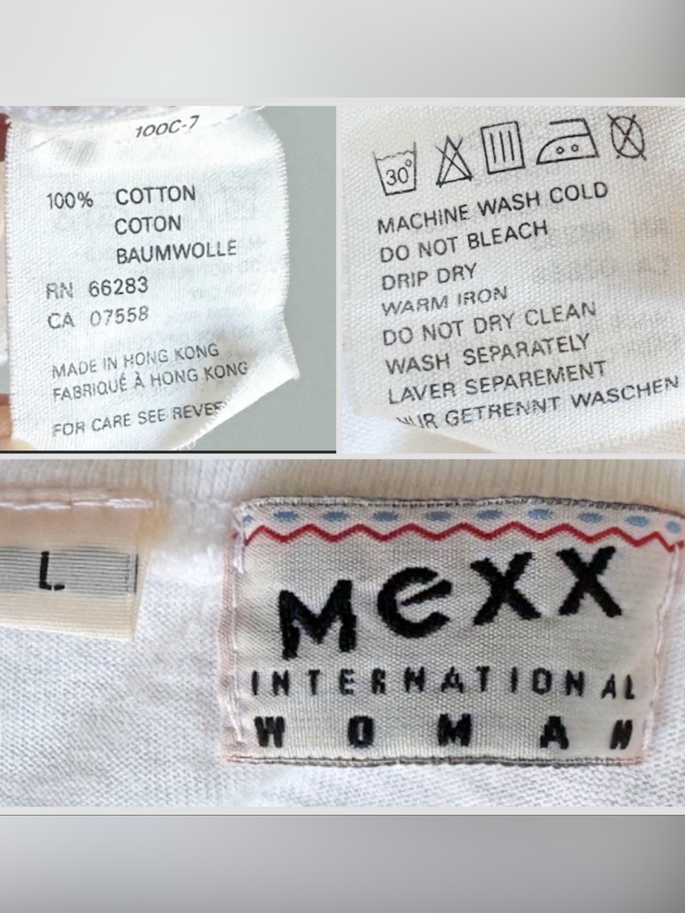 Vtg 90s Mexx Sunflower Mock Neck Crop Tank White 16.5x16 Cottagecore Coquette - Picture 3 of 5